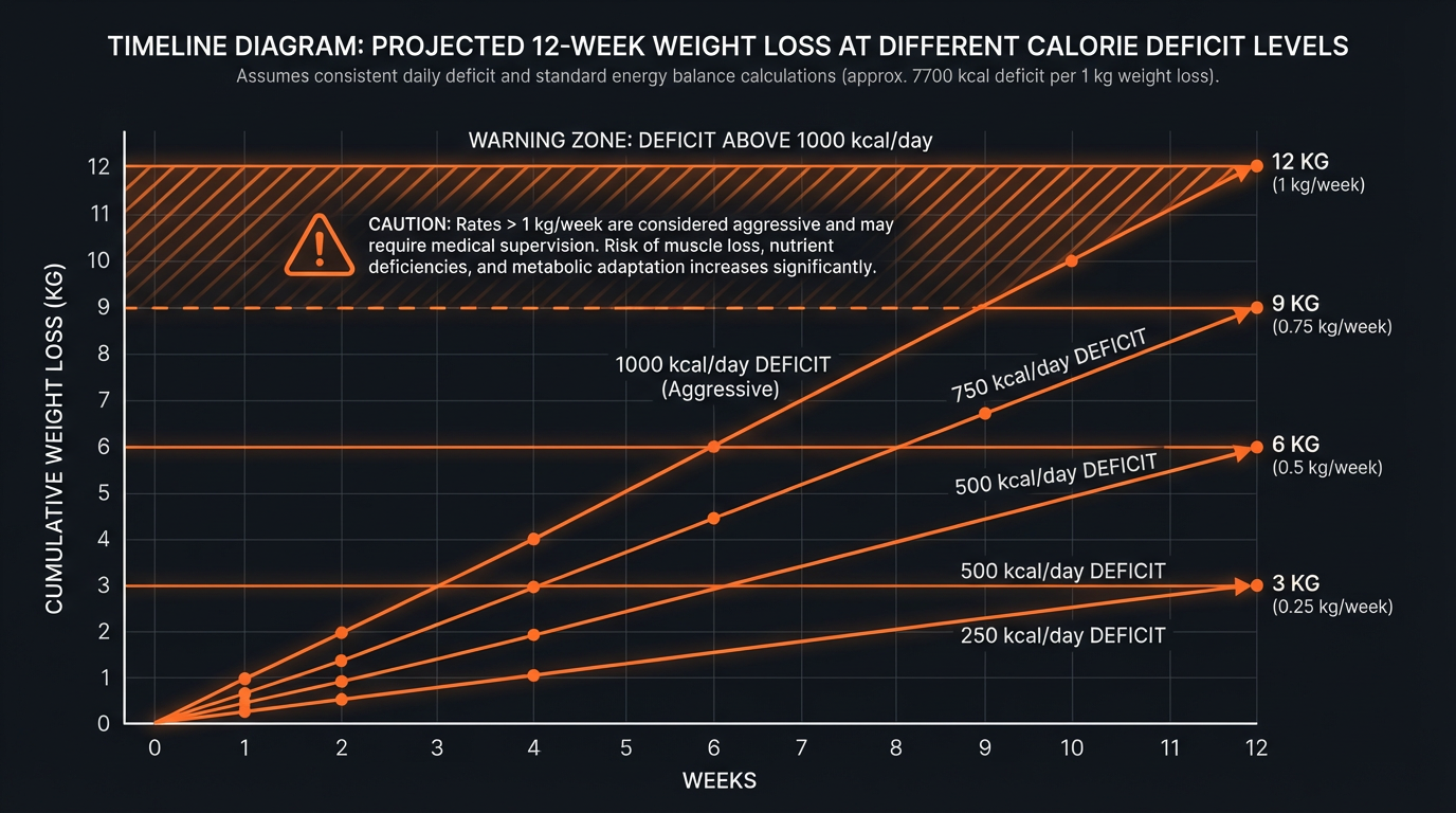 Diagram showing how the Calorie Deficit Calculator works