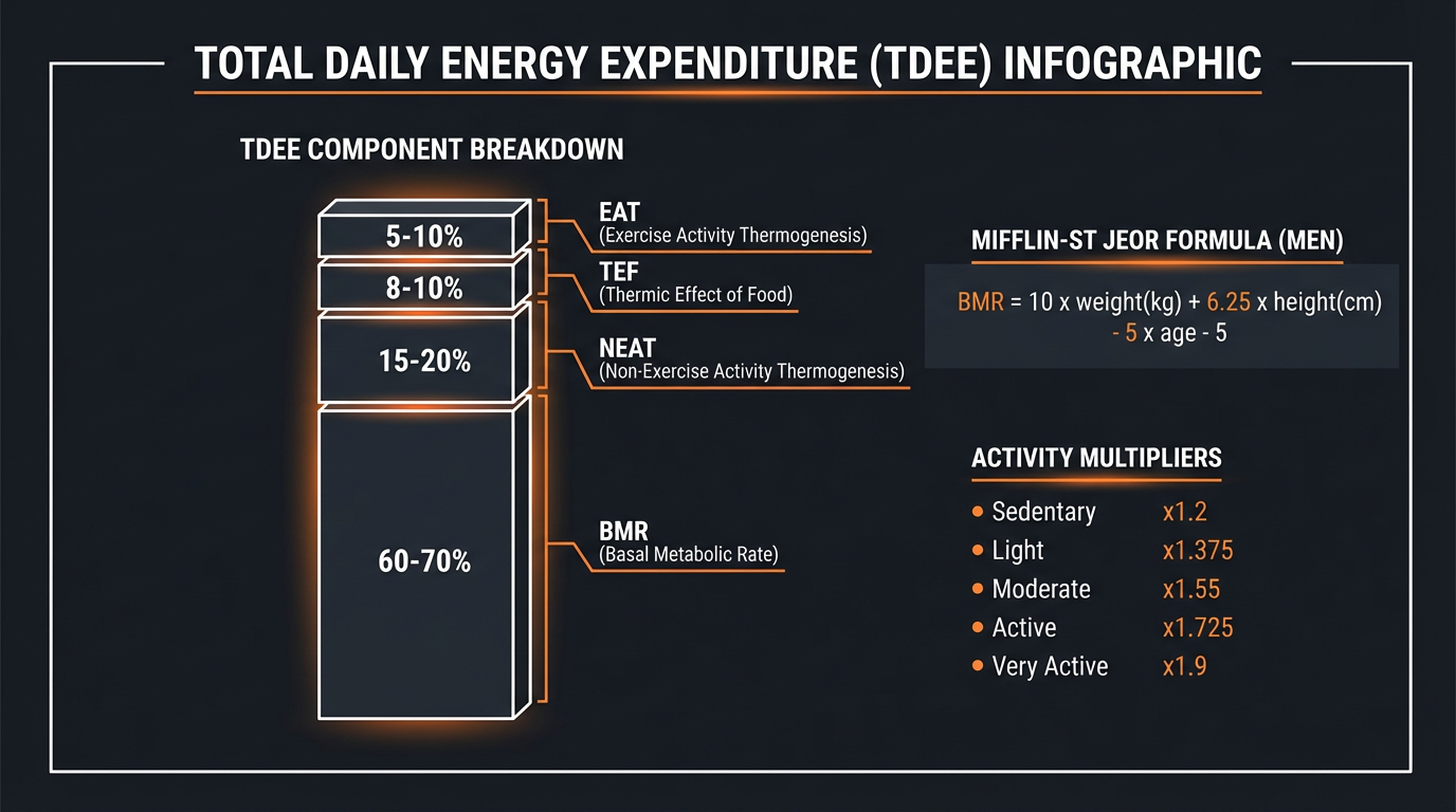 Diagram showing how the TDEE / Calorie Calculator works