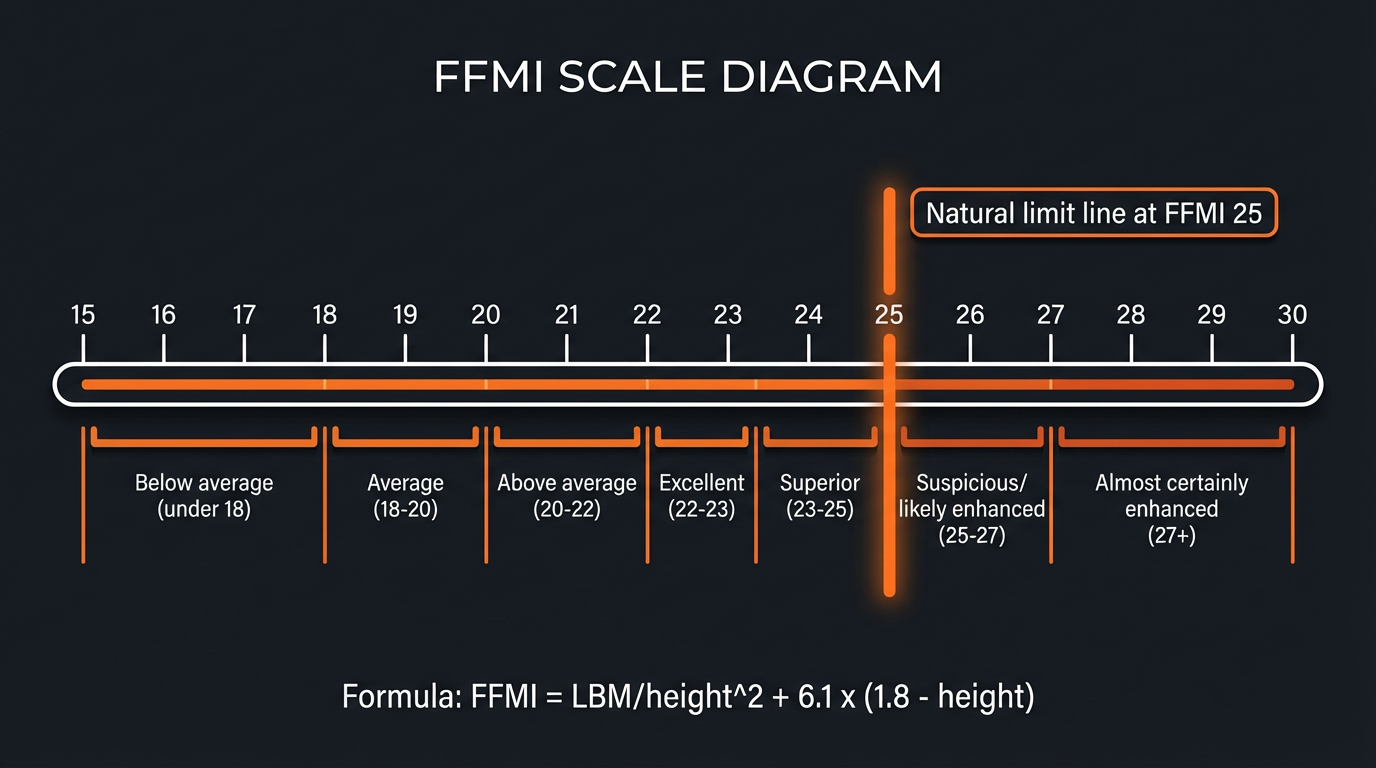 Diagram showing how the Fat-Free Mass Index (FFMI) works