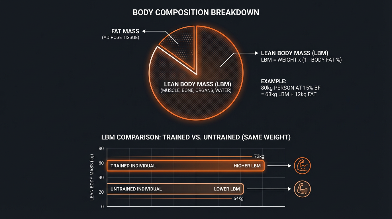 Diagram showing how the Lean Body Mass Calculator works