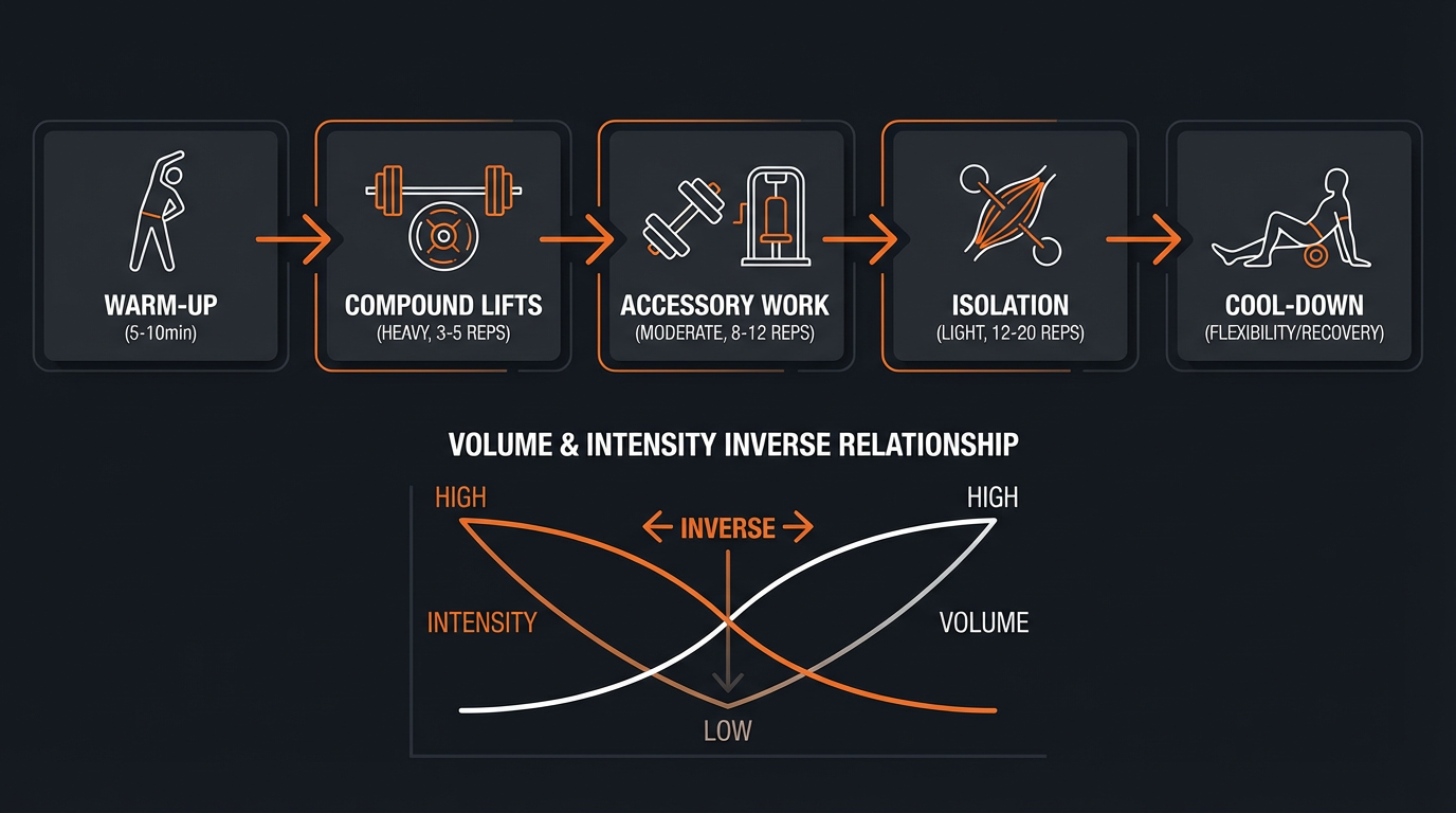 Diagram illustrating key concepts from 1-Hour Power Rack Workout: Maximizing Gym Time for Men