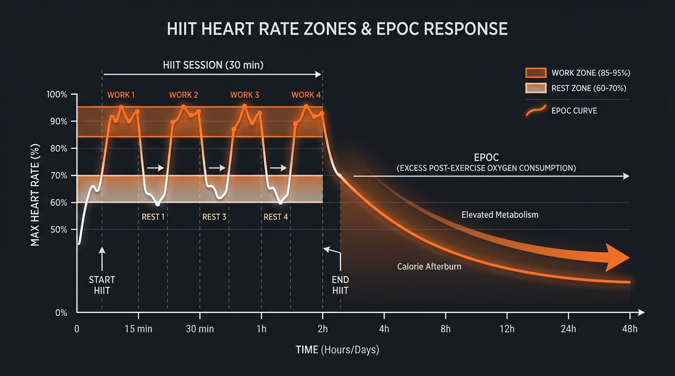 Diagram illustrating key concepts from 20-Minute HIIT Treadmill Workout for Fat Burning and Muscle Retention