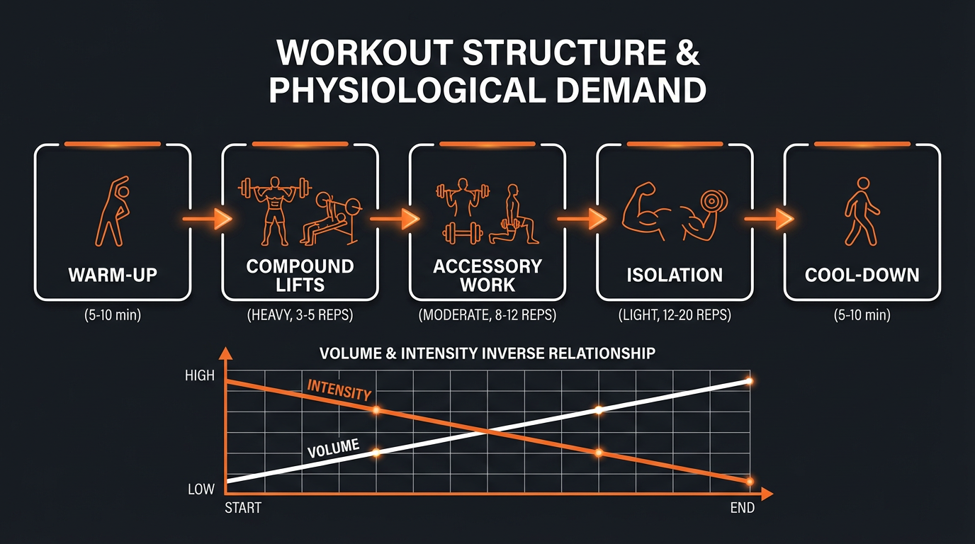 Diagram illustrating key concepts from 40-Minute Shoulder and Trap Workout Using Military Press and Upright Rows
