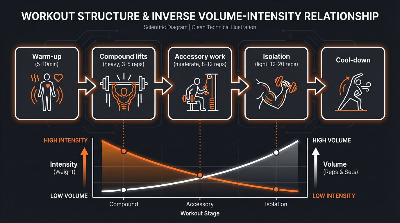 Diagram illustrating key concepts from 45-Minute Chest and Triceps Workout Using Bench Press and Cables