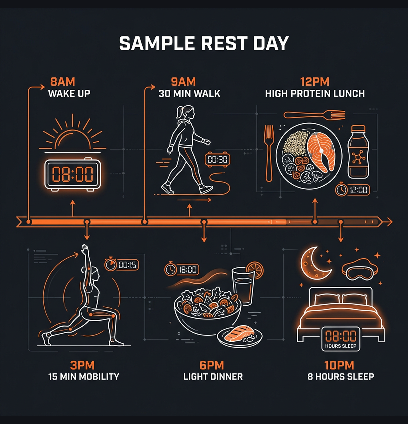 Diagram illustrating key concepts from Active Recovery: What to Actually Do on Rest Days