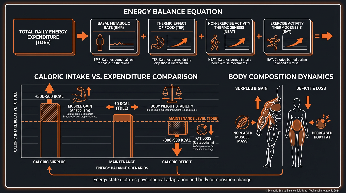 Diagram illustrating key concepts from Can You Build Muscle on Maintenance Calories