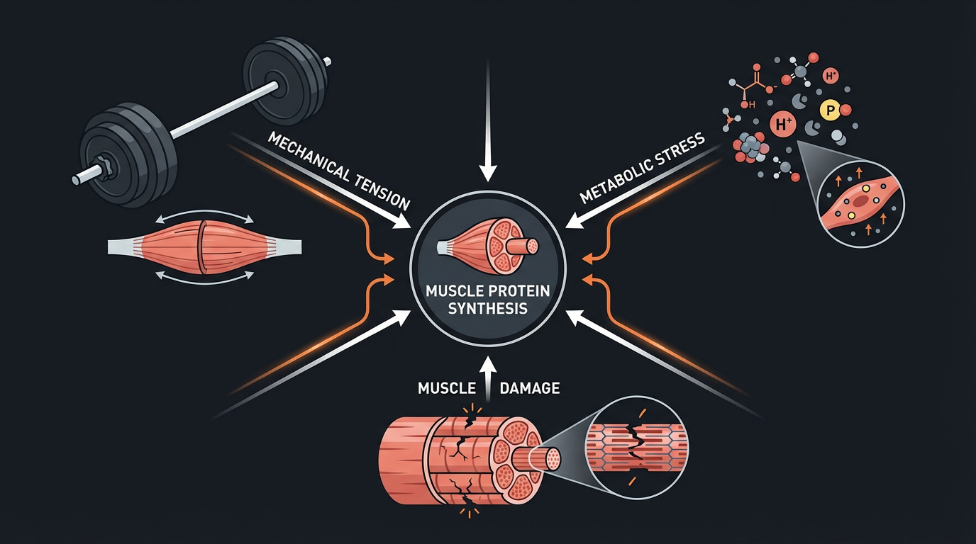 Diagram illustrating key concepts from From One-Session Wins to Long-Term Strength: Your Complete Guide to Sustainable Muscle Building