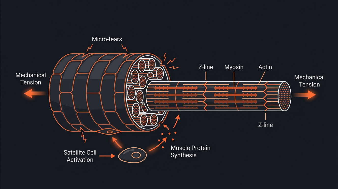 Diagram illustrating key concepts from How to Build Muscle: The Science-Based Approach