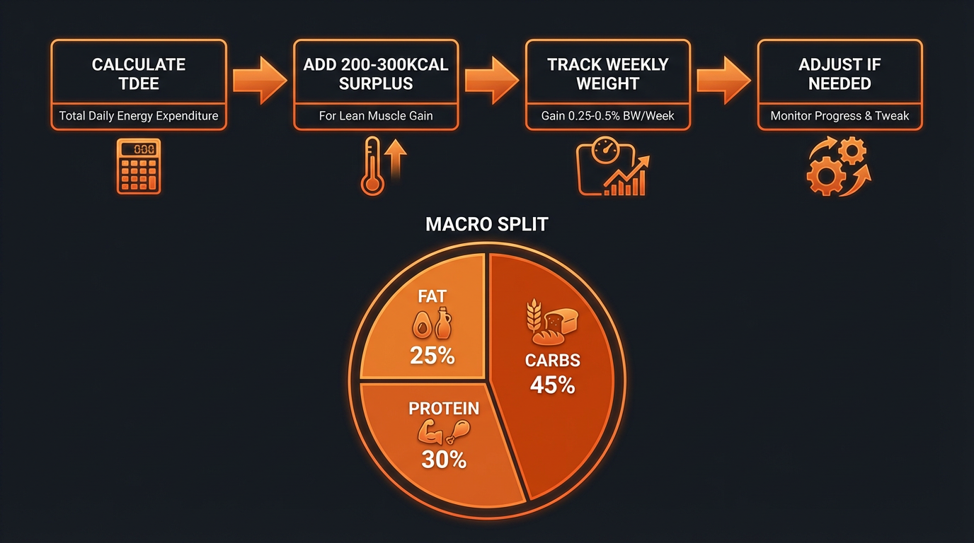 Diagram illustrating key concepts from Lean Bulk Macros Minimize Fat Gain While Bulking