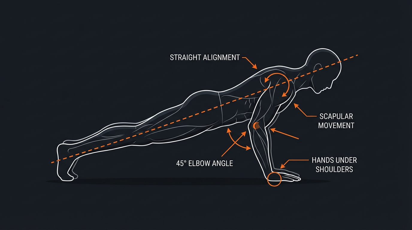 Diagram illustrating key concepts from Mastering the One-Arm Push-Up: Progression and Training Tips