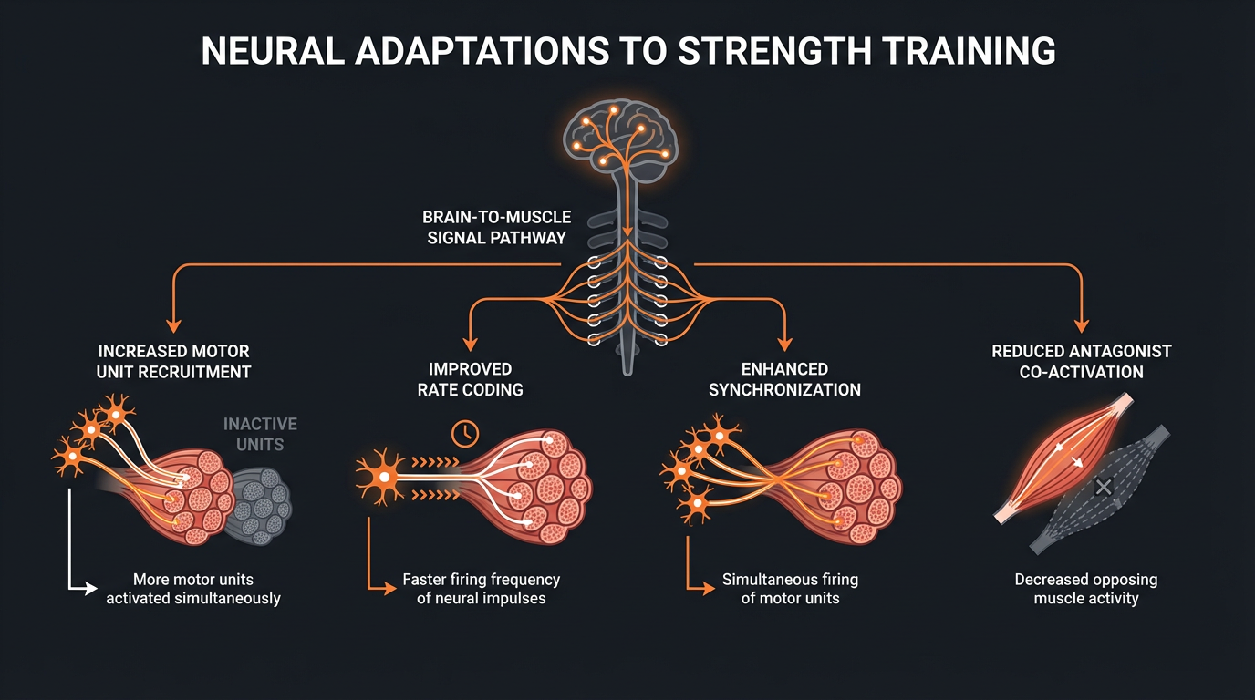 Diagram illustrating key concepts from Progressive Overload: The Key to Continuous Strength Gains
