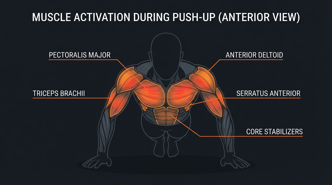 Diagram illustrating key concepts from Push-Up Workout for Beginners: 4-Week Program to Build Strength