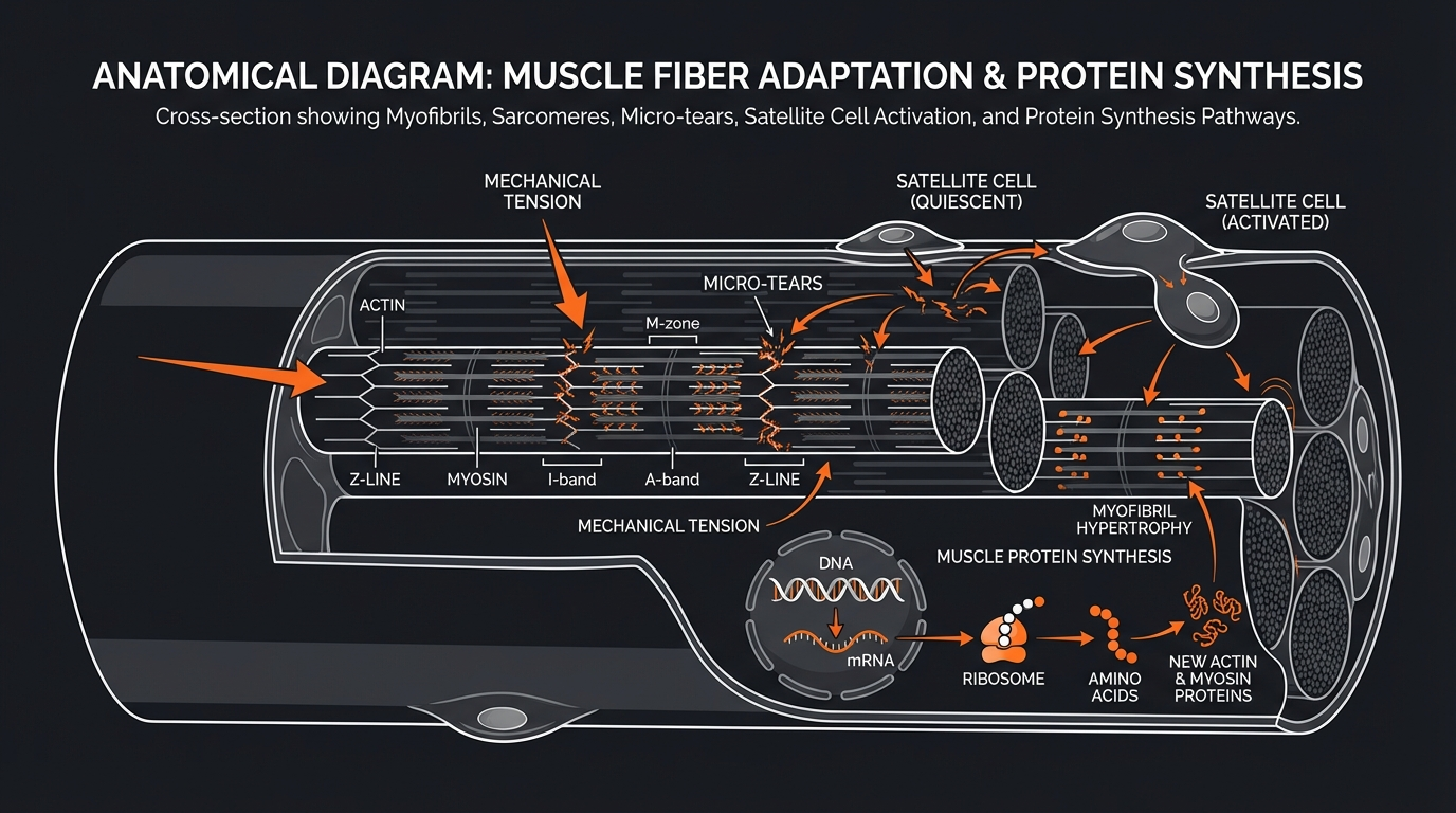 Diagram illustrating key concepts from Reverse Pyramid Training for Muscle Growth: Technique and Benefits