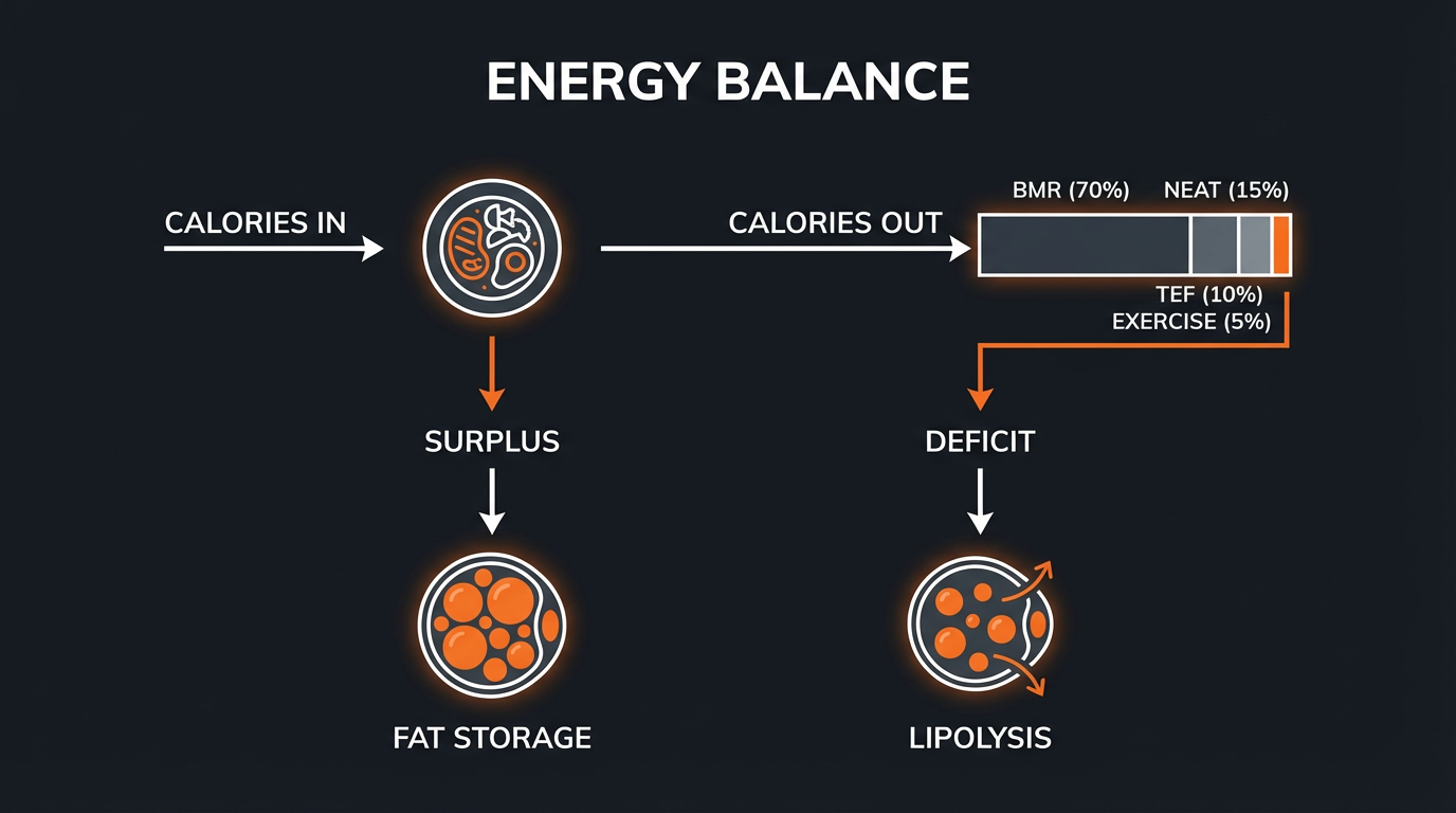 Diagram illustrating key concepts from The Role of Hormones in Weight Loss and Gain: Cortisol, Insulin, and More