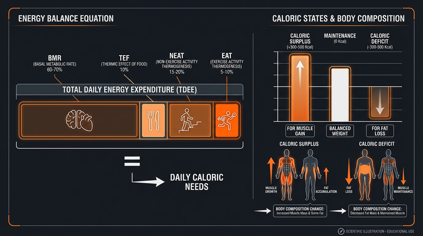 Diagram illustrating key concepts from Understanding Your BMR and TDEE: How Many Calories Should You Really Eat?