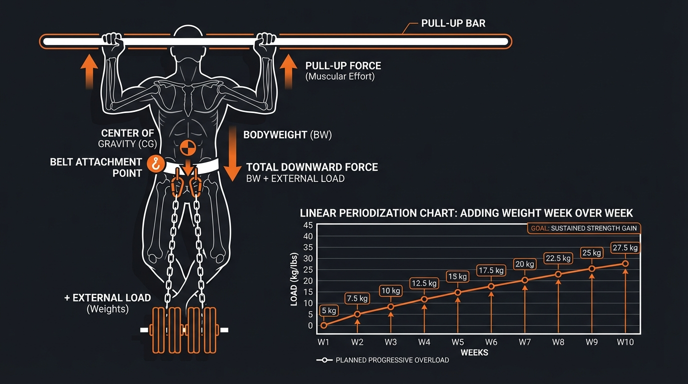 Diagram illustrating key concepts from Weighted Pull-Ups: How to Progress and Build Massive Back Strength
