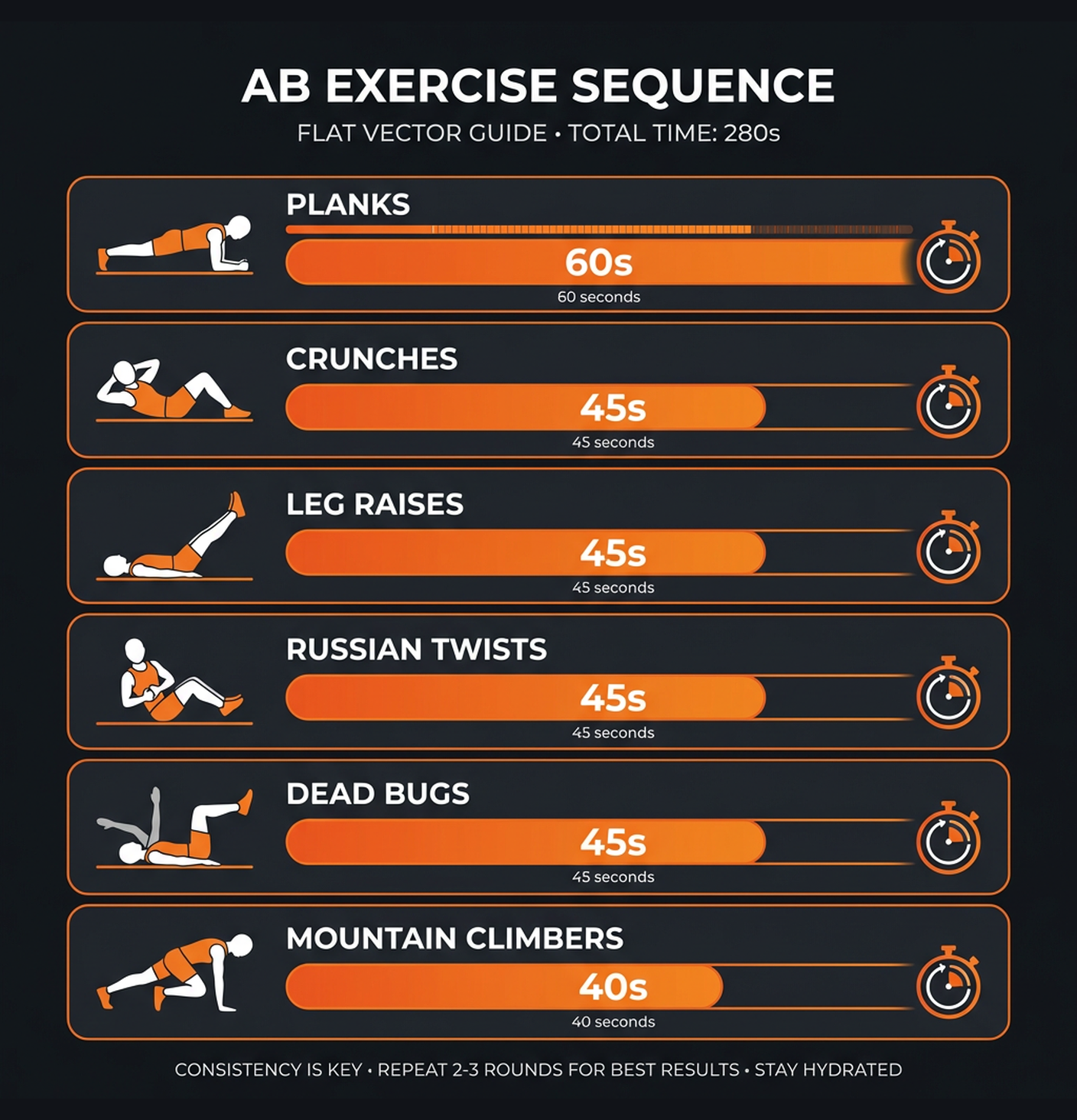 Diagram illustrating key concepts from 10-Minute Ab Finisher Add-On