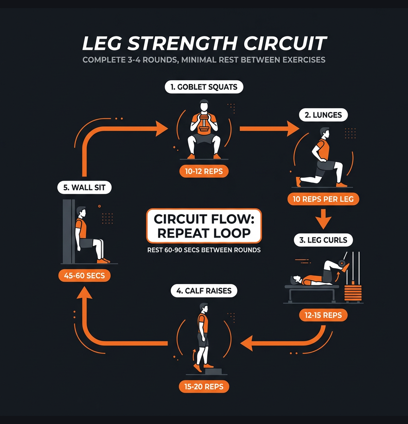 Diagram illustrating key concepts from 20-Minute Lower Body Burn Session