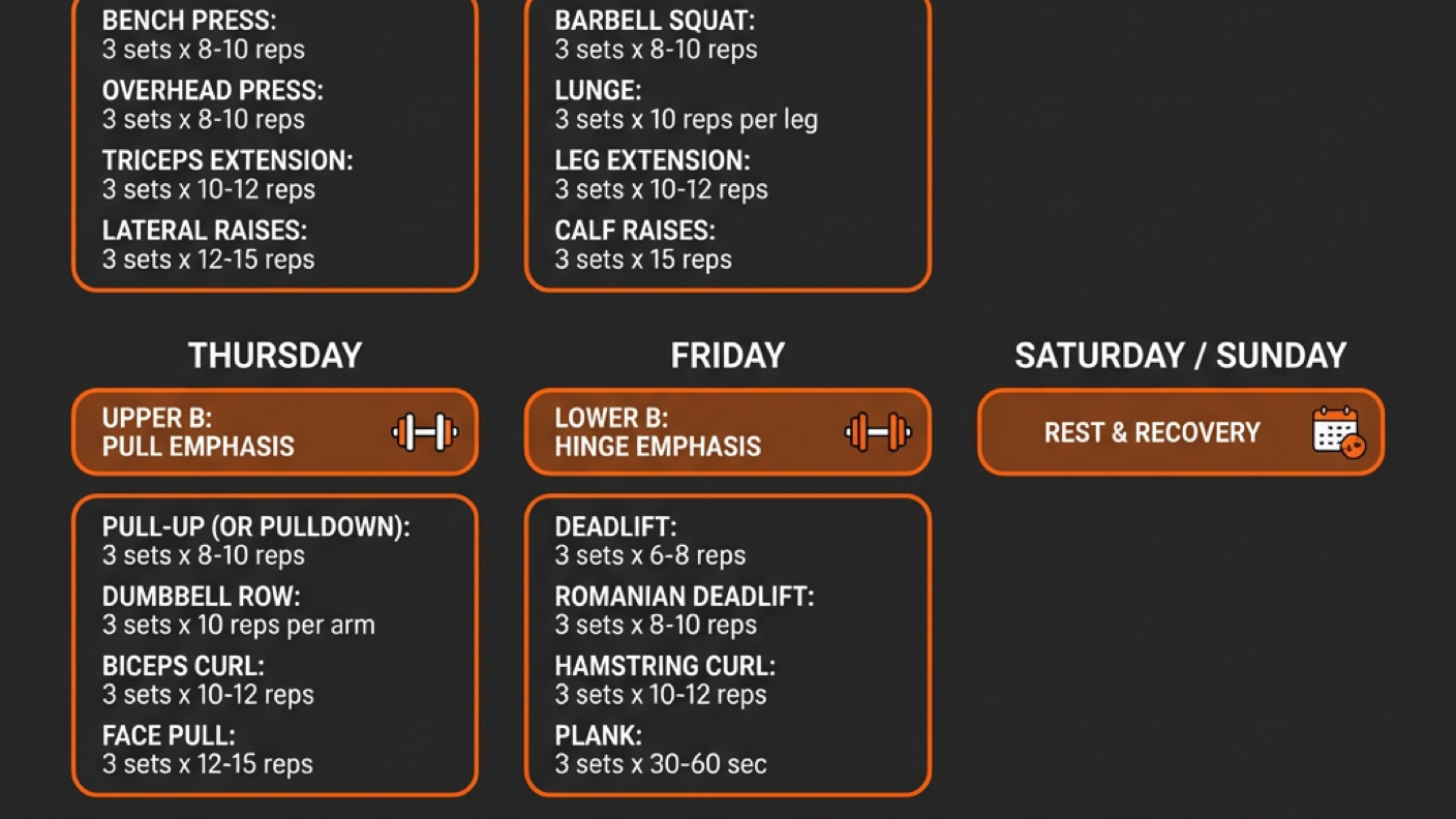 Diagram illustrating key concepts from Beginner Upper/Lower Split