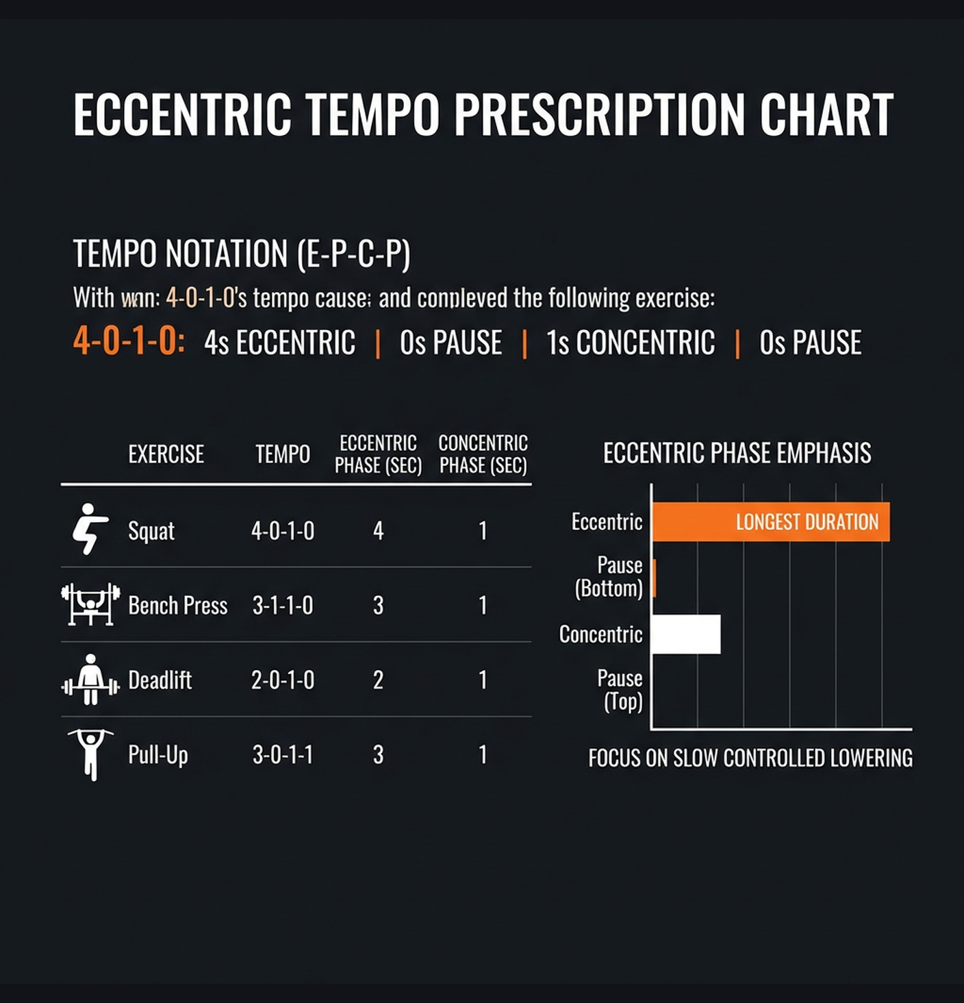 Diagram illustrating key concepts from Eccentric Overload Strength Program