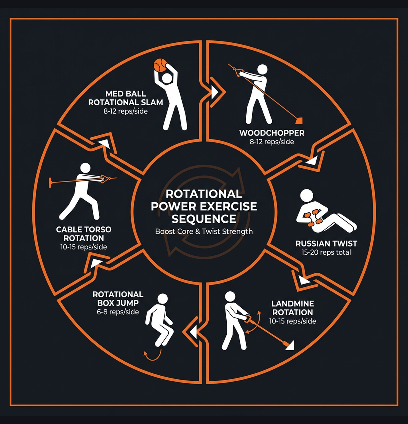 Diagram illustrating key concepts from Golf: Rotational Power & Mobility