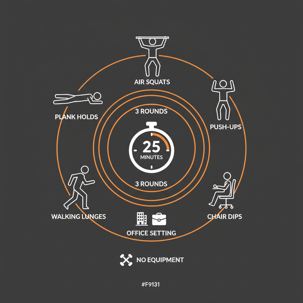 Diagram illustrating key concepts from 25-Min Lunch Break Bodyweight Session