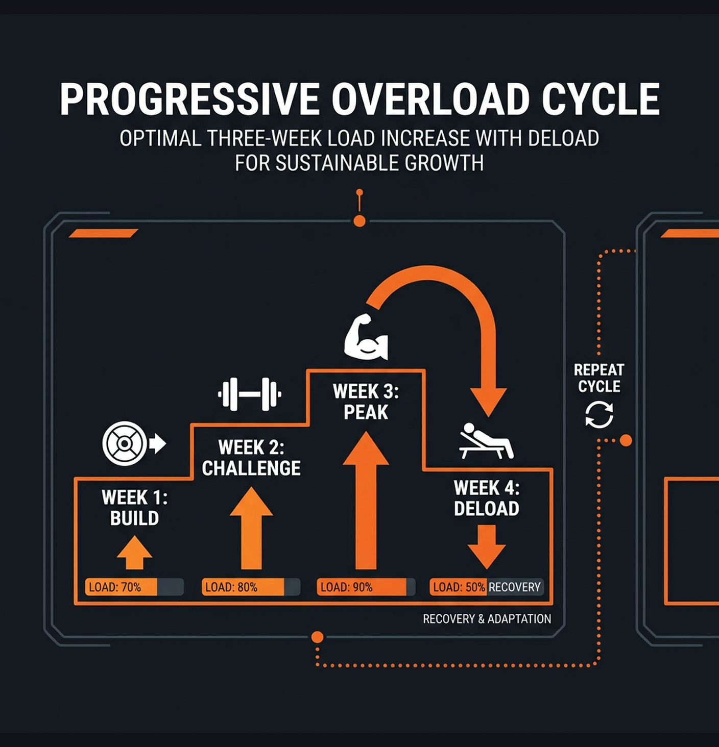 Diagram illustrating key concepts from Step Loading: Progressive Overload