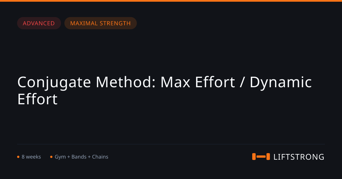 Conjugate Method: Max Effort / Dynamic Effort | LiftStrong