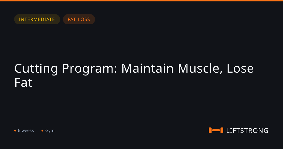 Cutting Program: Maintain Muscle, Lose Fat | LiftStrong