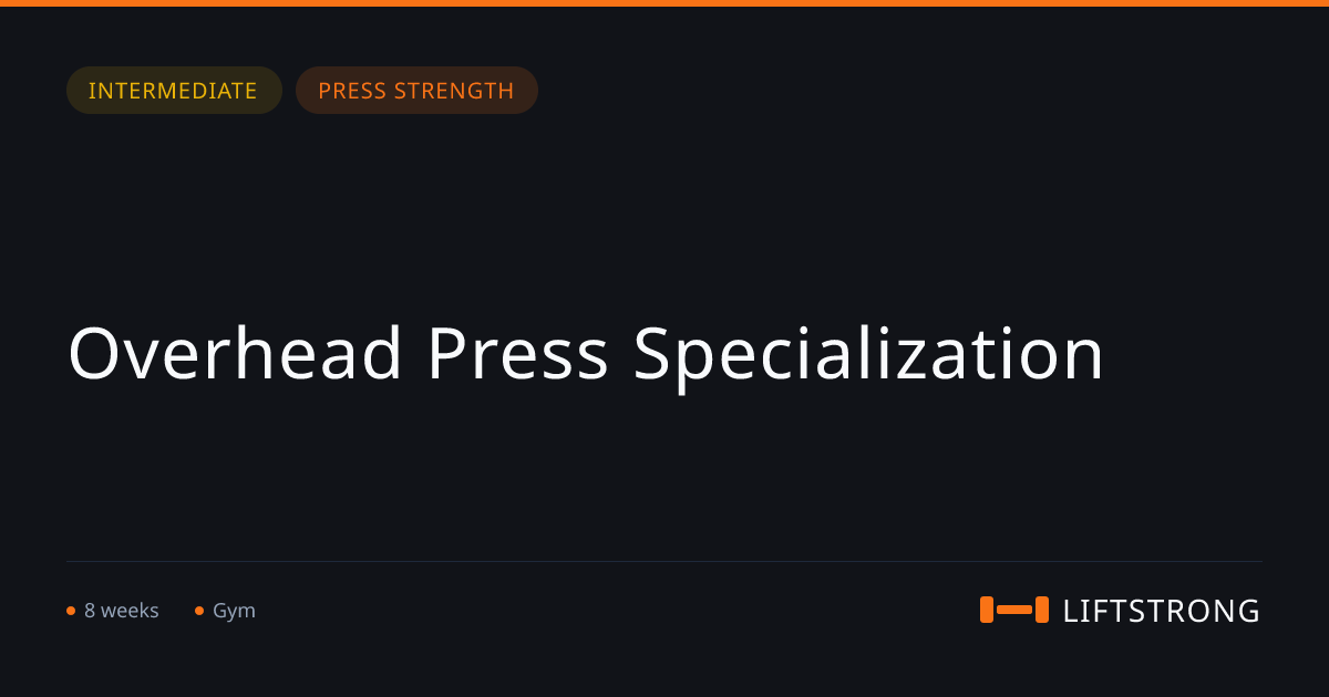 Overhead Press Specialization | LiftStrong