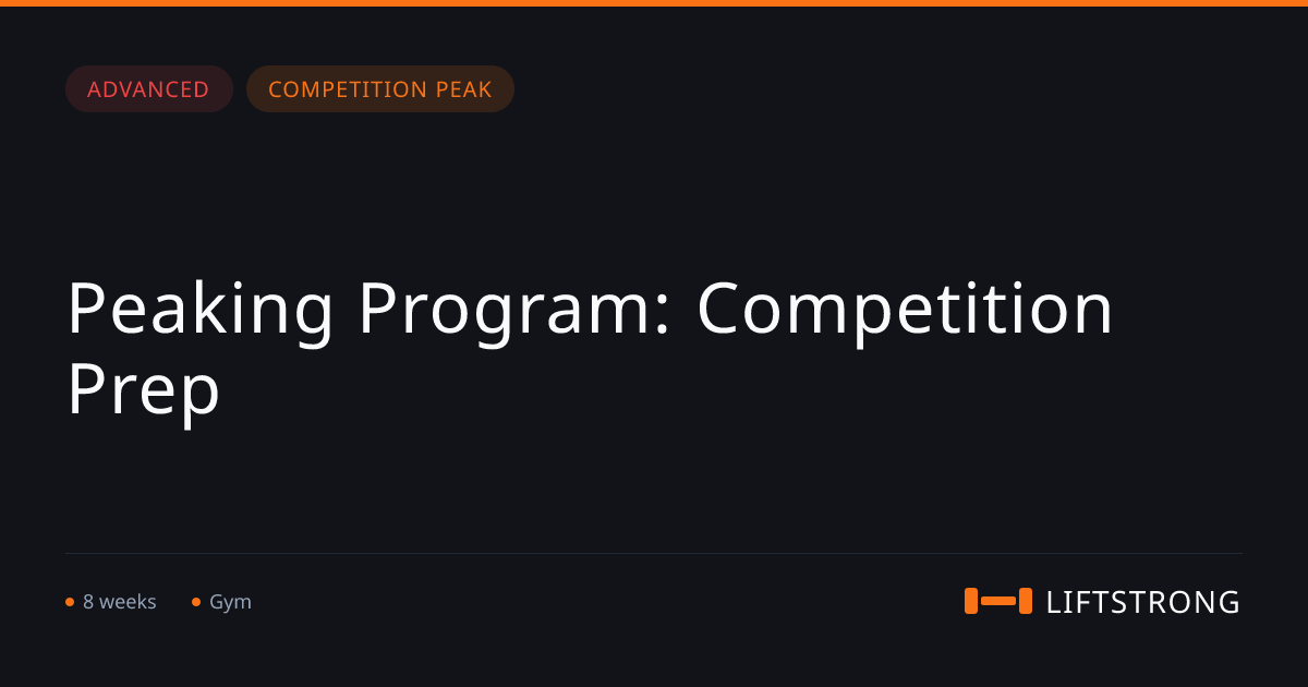 Peaking Program: Competition Prep | LiftStrong