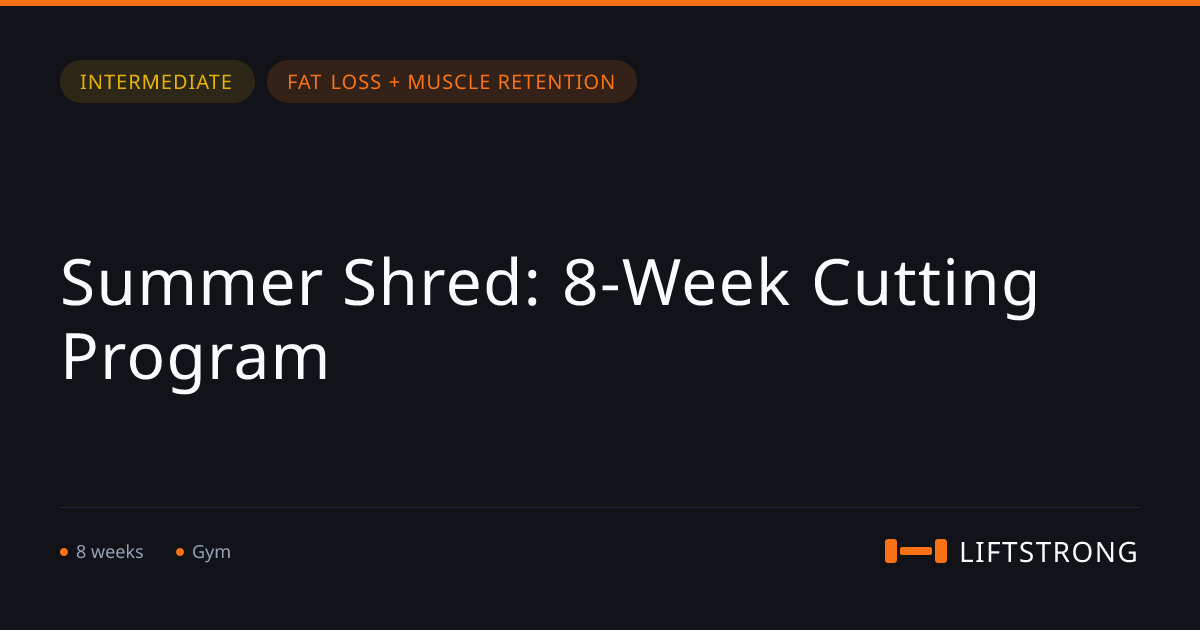 Summer Shred: 8-Week Cutting Program | LiftStrong